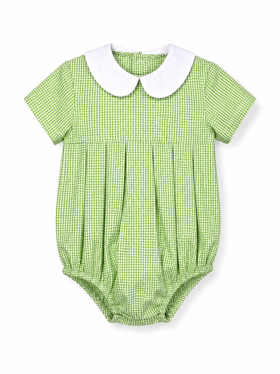 Classic Green Gingham Peter Pan Collar Baby Bubble 10022BUB