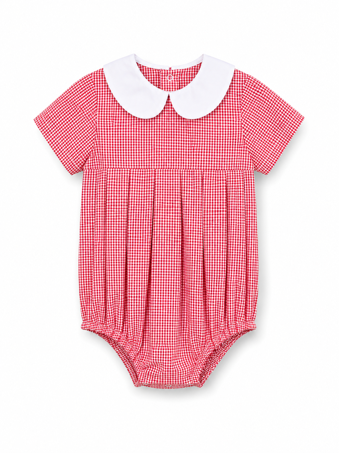 Classic Red Gingham Peter Pan Collar Baby Bubble 10022BUB