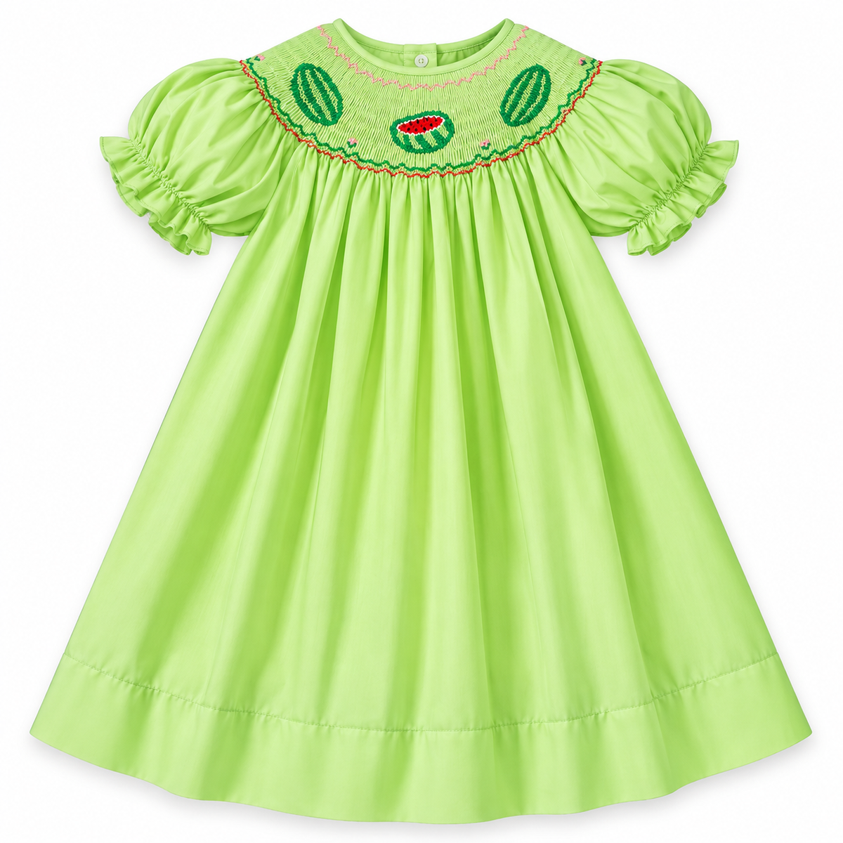 Watermelons Apple Green Smocked Bishop