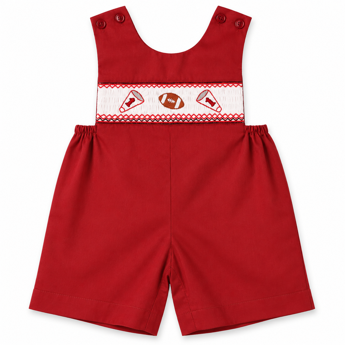 Football Maroon Smocked Romper