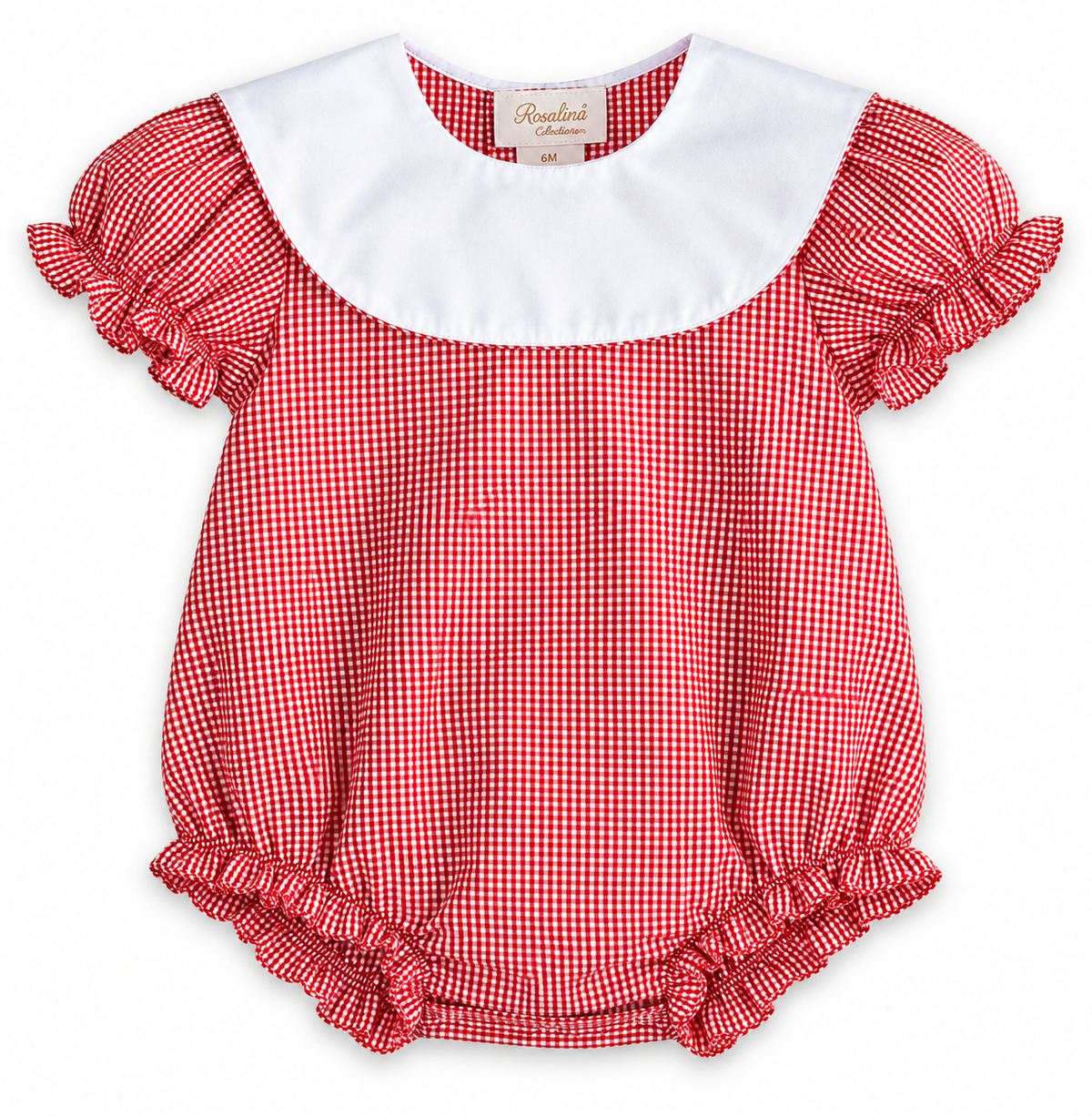 Red Gingham Bubble w/White Collar
