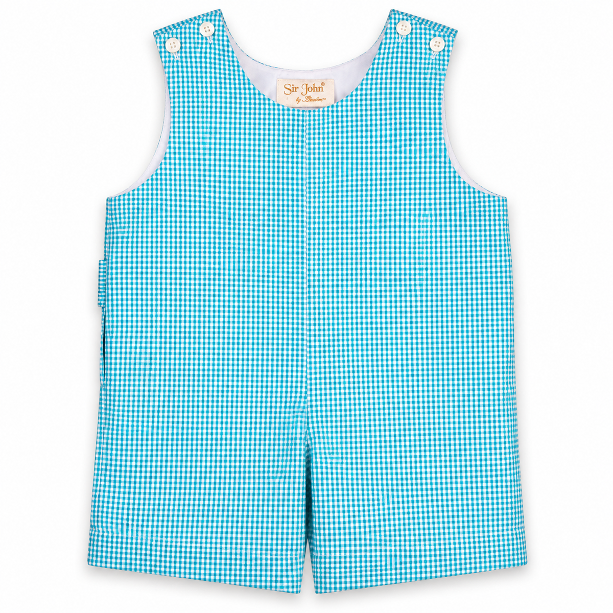 Turquoise Seersucker Romper
