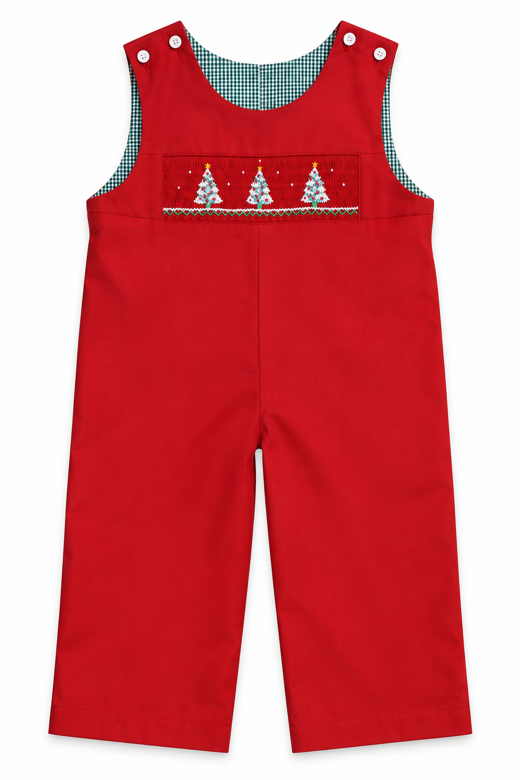 Christmas Trees Red Smocked Longall