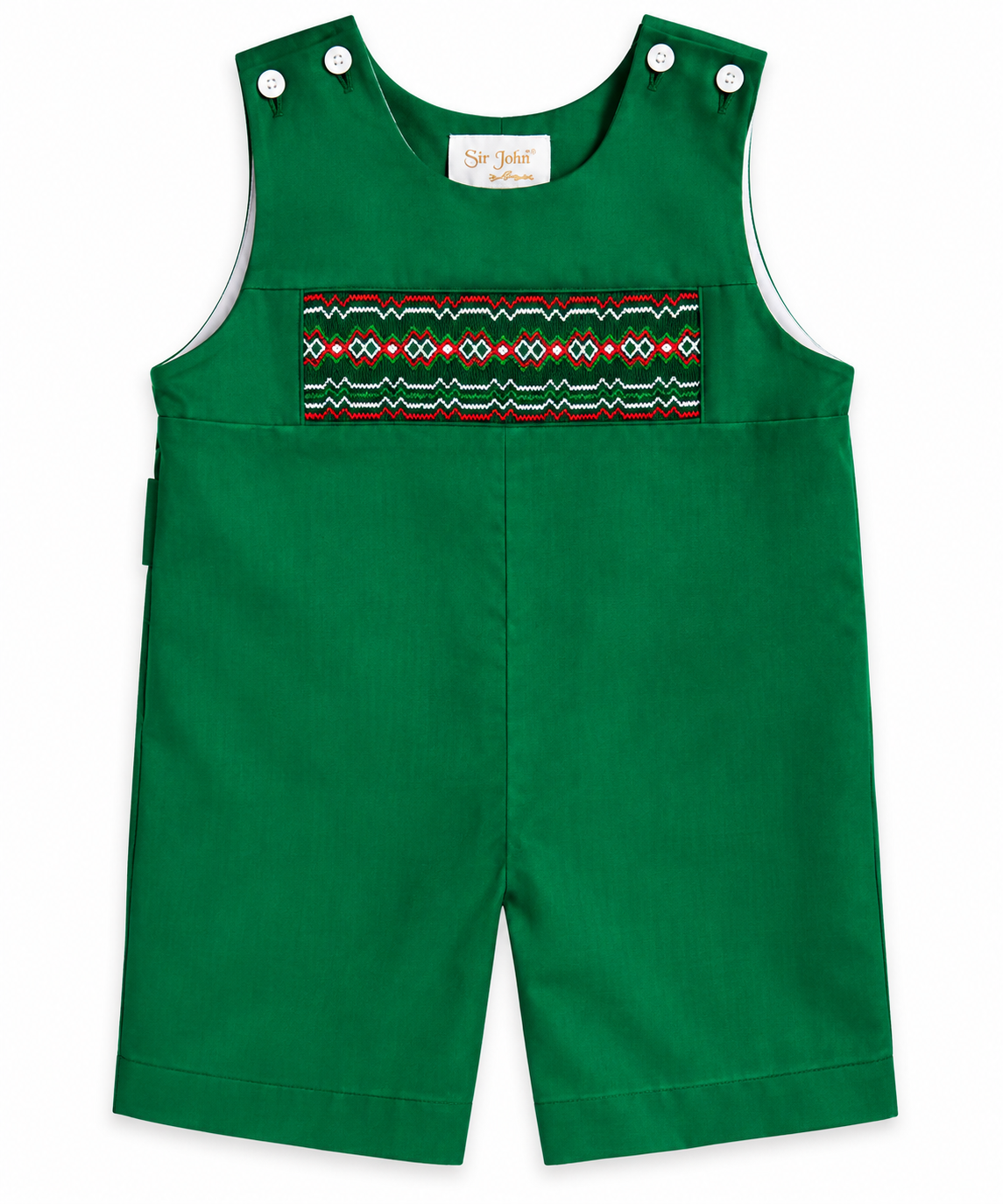 Forest Green English Smocked Romper