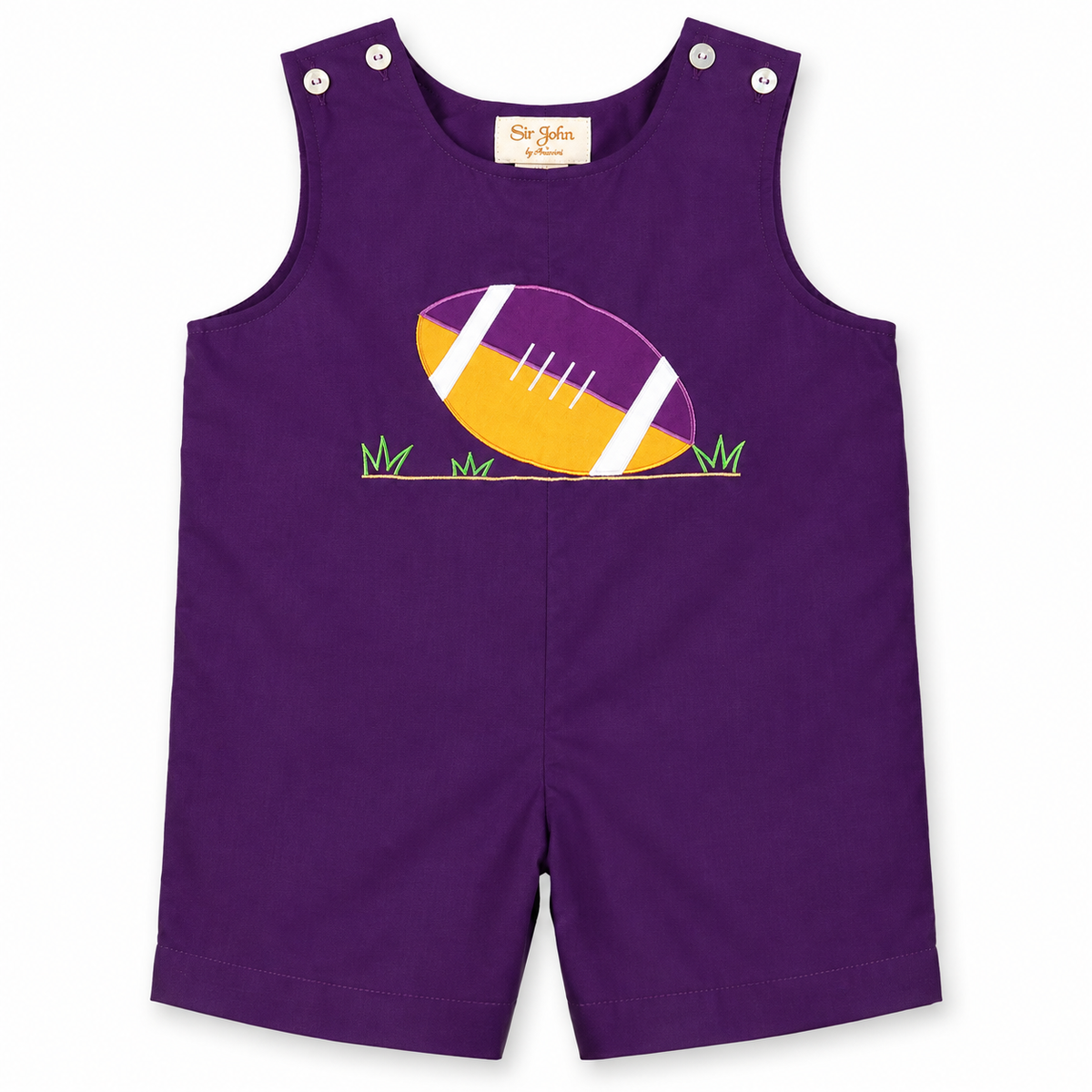Football Royal Purple Applique Romper