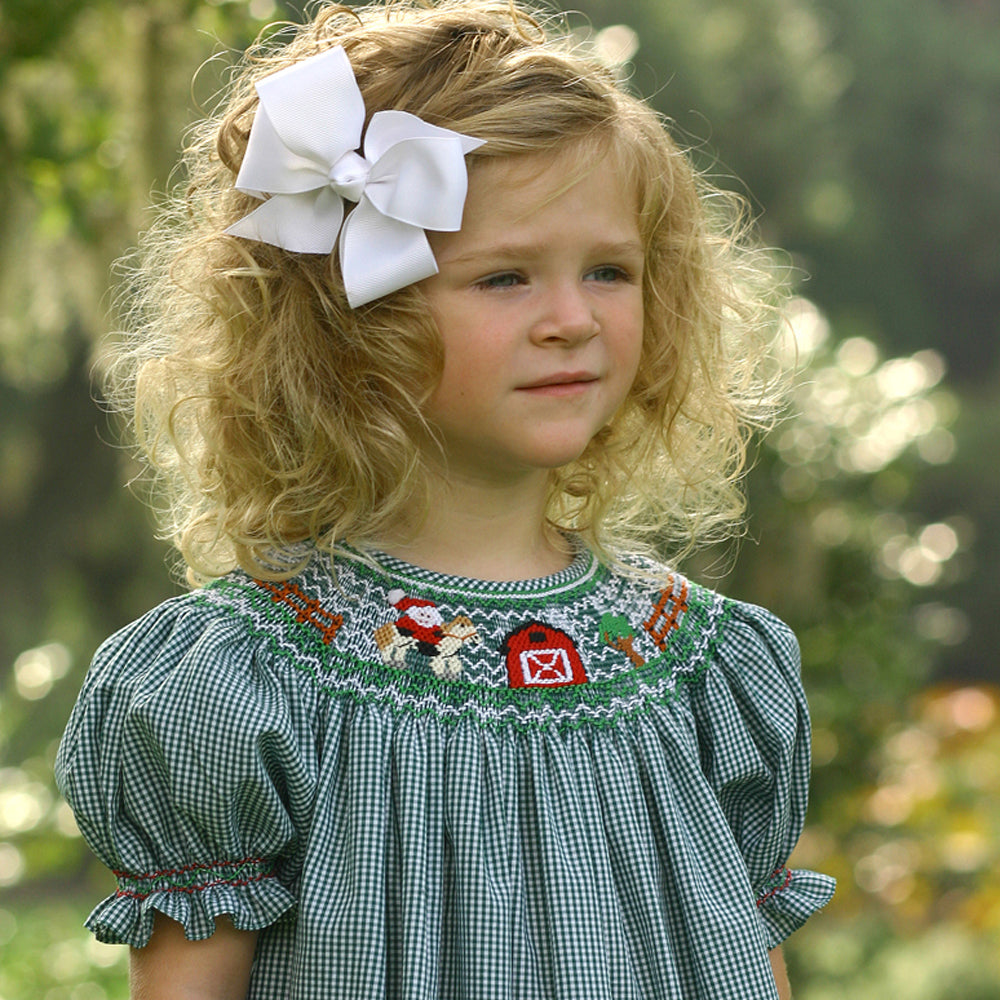 Cowboy Santa Green Gingham Smocked Bishop 06H 2106 B GR