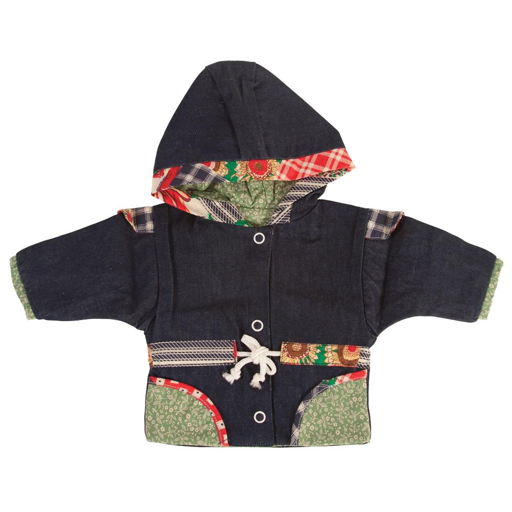 Dark Denim Lined Hooded Doll Jacket 18" 249-DD