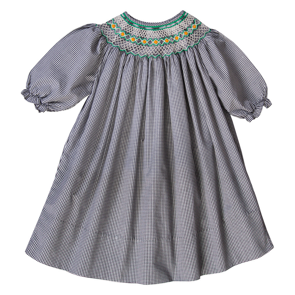 Rosebuds Black Gingham Smocked 3/4 Sleeve Bishop 08F 2783 B