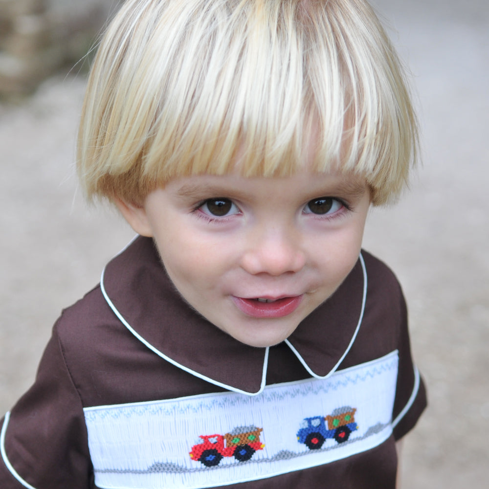 Dump Trucks Dk. Brown Smocked Shirt & Pants with Pockets 13F 4890 SP