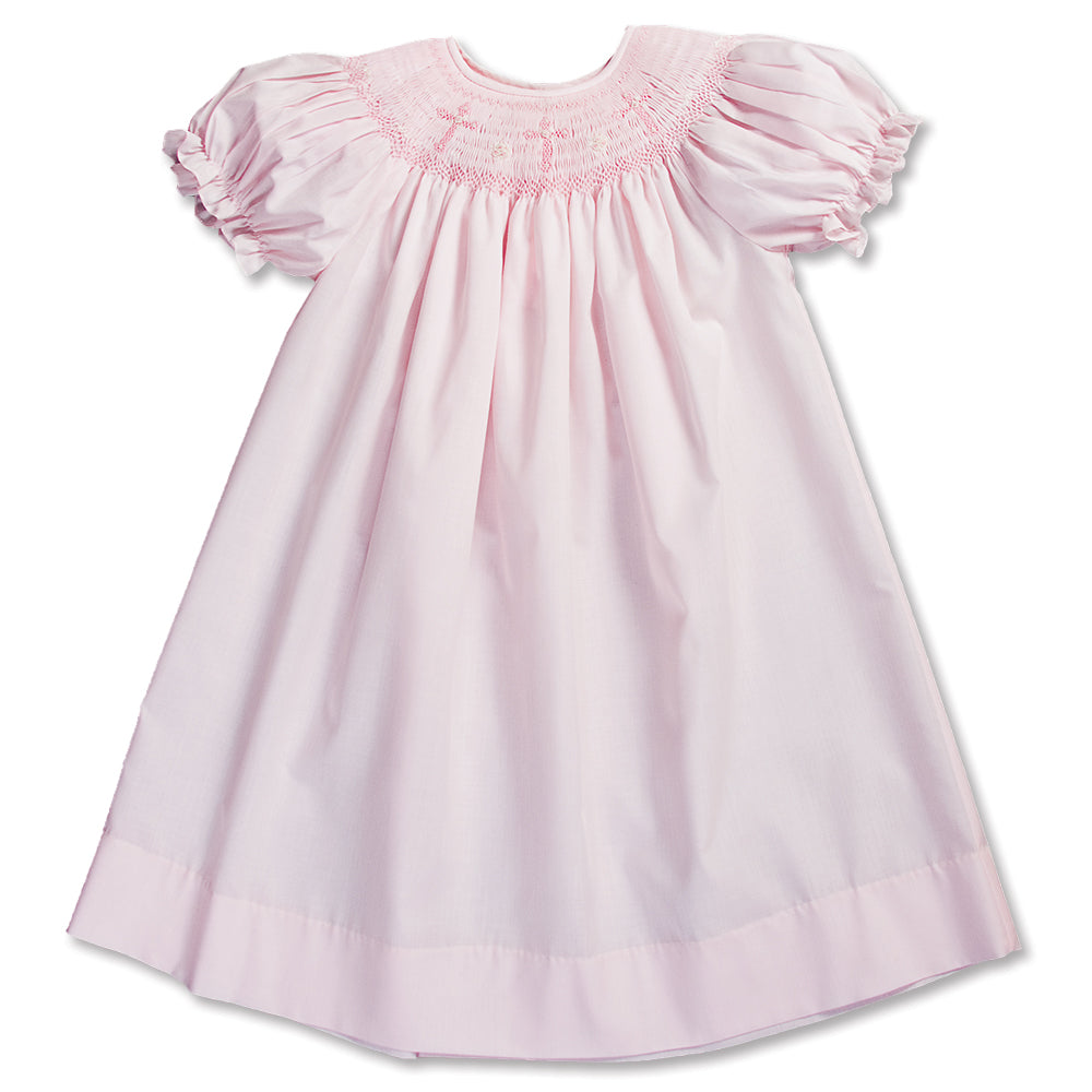 Three Crosses Light Pink Smocked Bishop 15SP AYR 5471 A PNK