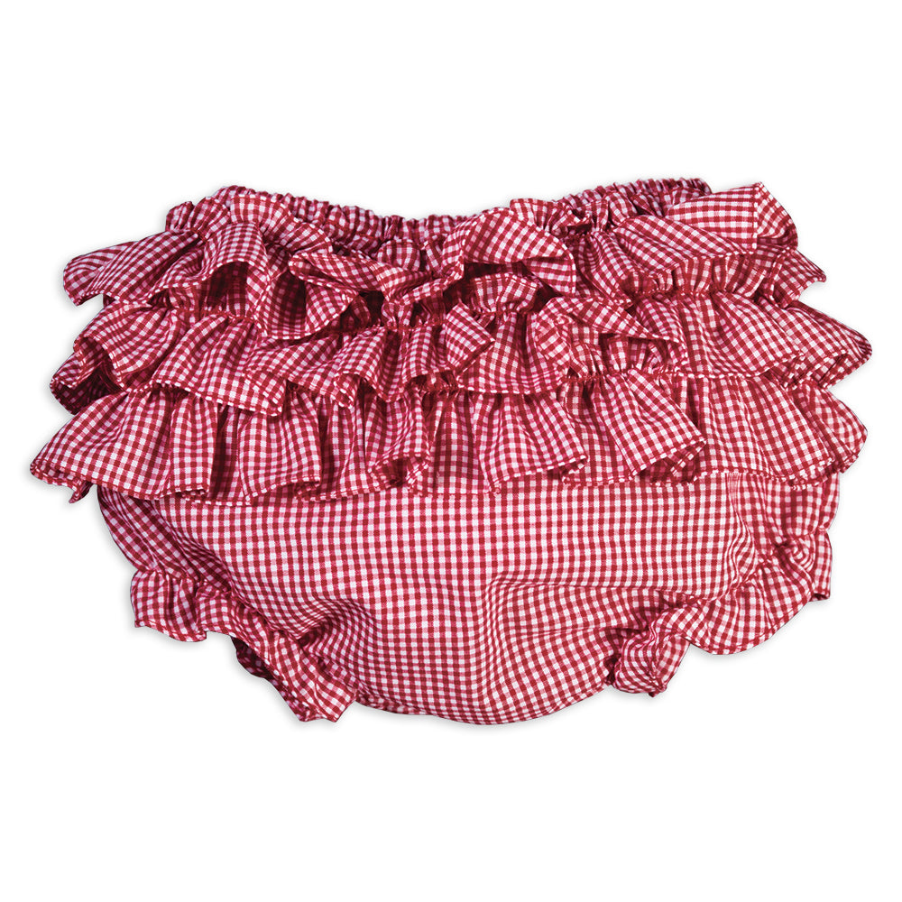 Red Gingham Girl Ruffled Diaper Cover 16SP AYR 5779 DCG RD