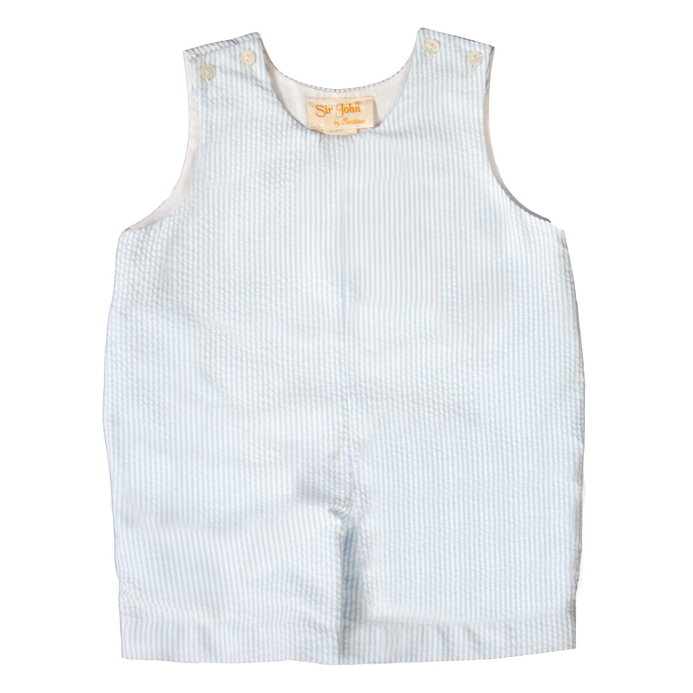 Light Blue Striped Seersucker Romper 19SP AYR 5943 R LBL