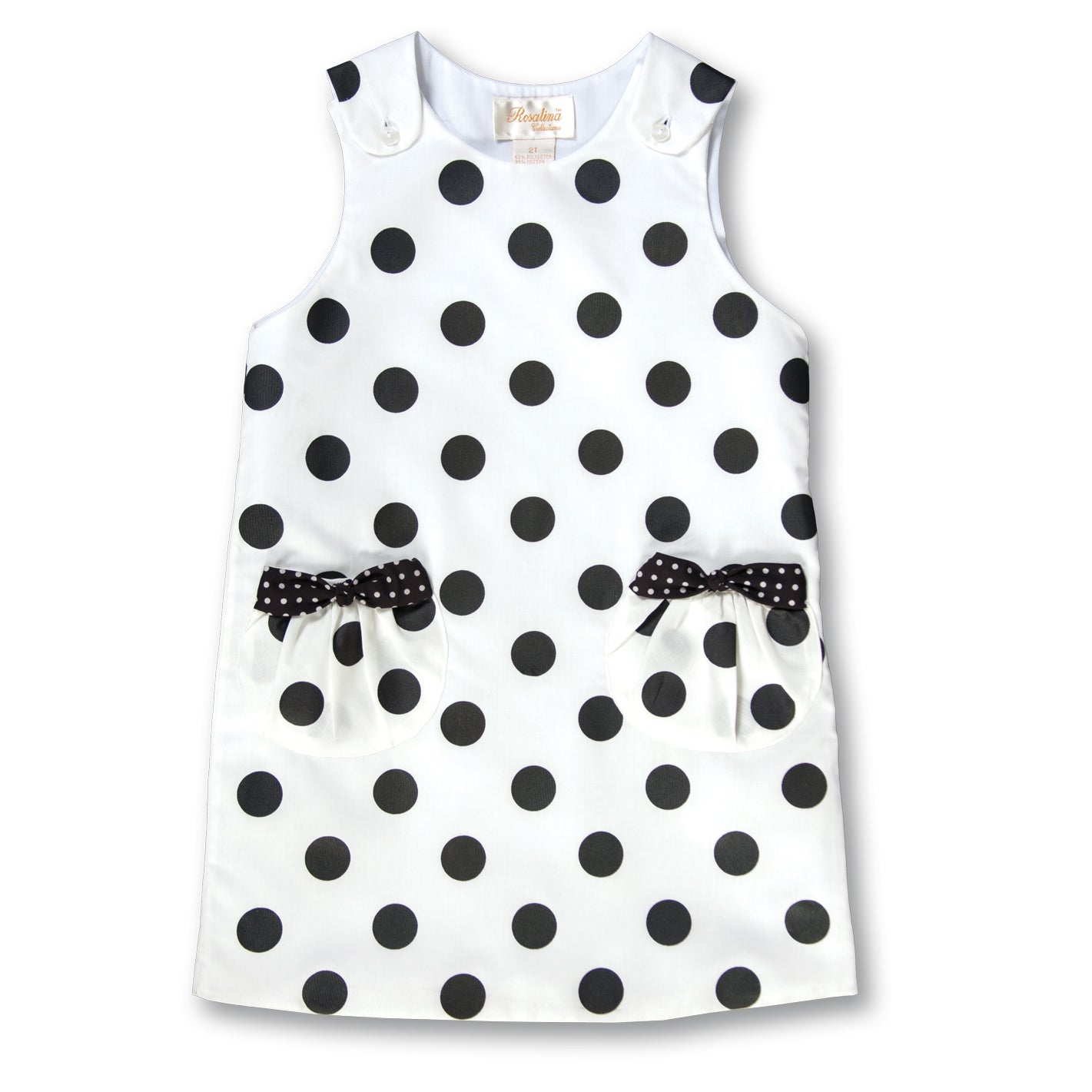 Black Polkadot White Aline w/Pockets 17F 6005 C