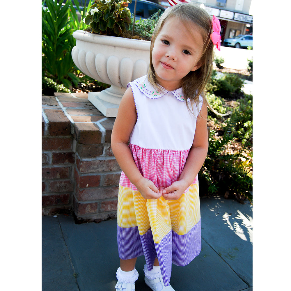 Bullion Flower Collar Multicolored Sundress 20SU 6674 SD