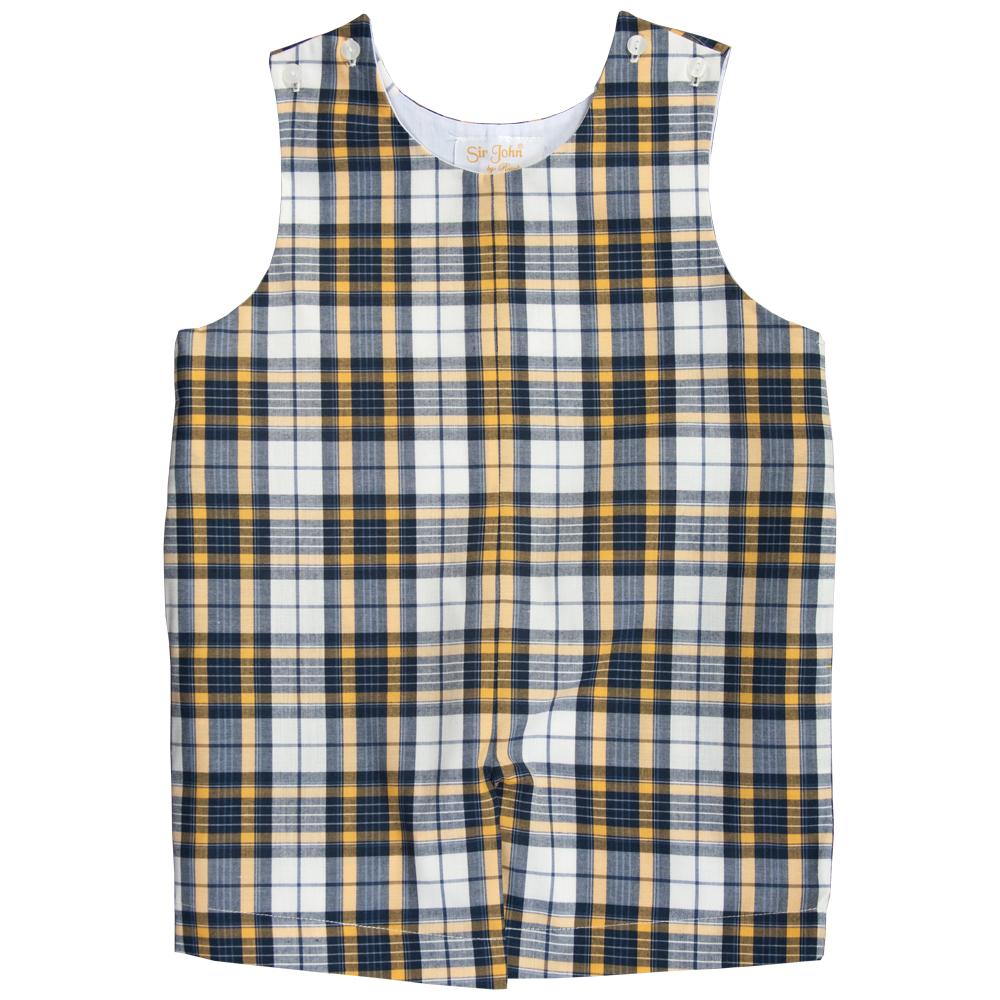 Yellow & Navy Blue Plaid Romper 20F 6737 R