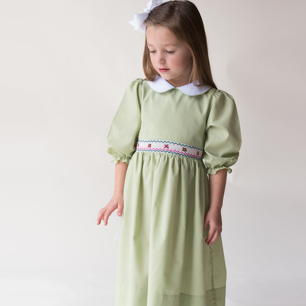 white christmas dresses Elena Moss Green 3/4 Sleeve Smocked Baby Dress w/Peter Pan Collar Rosalina Baby Boutique white christmas dresses Elena Moss Green 3/4 Sleeve Smocked Baby Dress w/Peter Pan Collar Rosalina Baby Boutique