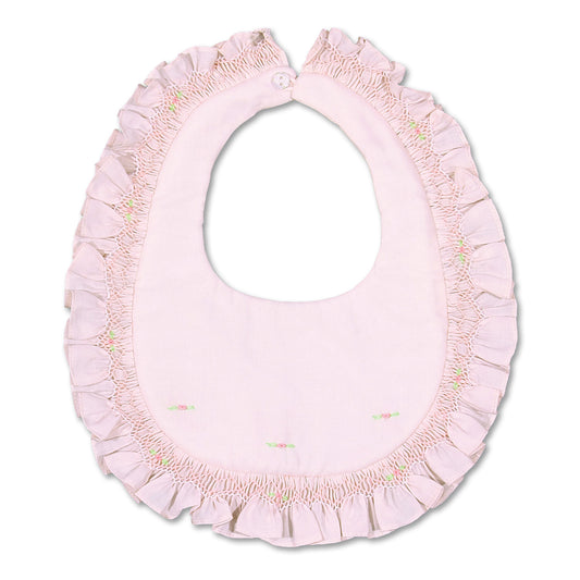 English Smocked Bib with Ruffles 4282 BB