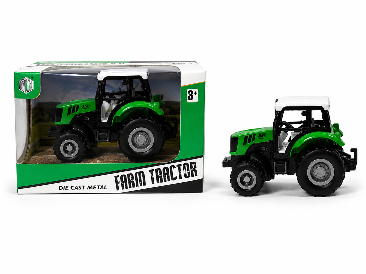 Die-Cast Metal Farm Tractor Toy – HT6388