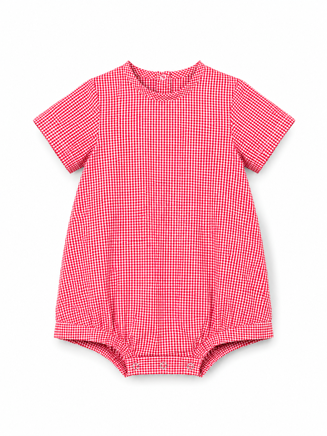 Classic Red Gingham Short Sleeve Baby Bubble 10023BUB