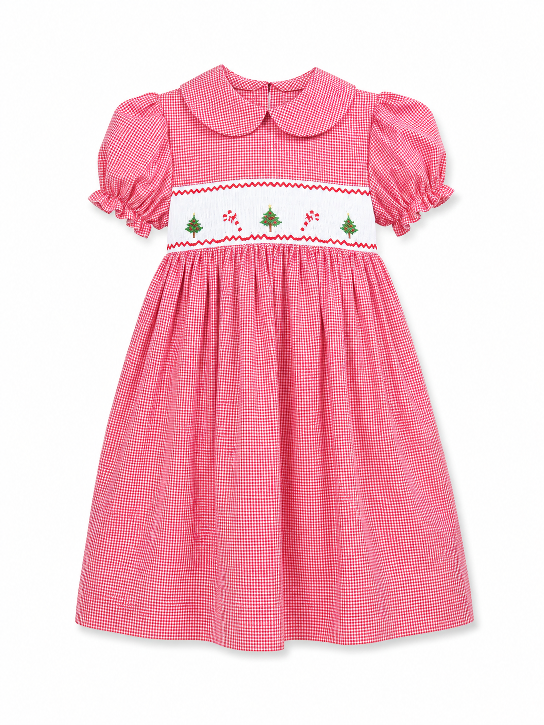 Red Gingham Christmas Trees and Candy Canes #10039D
