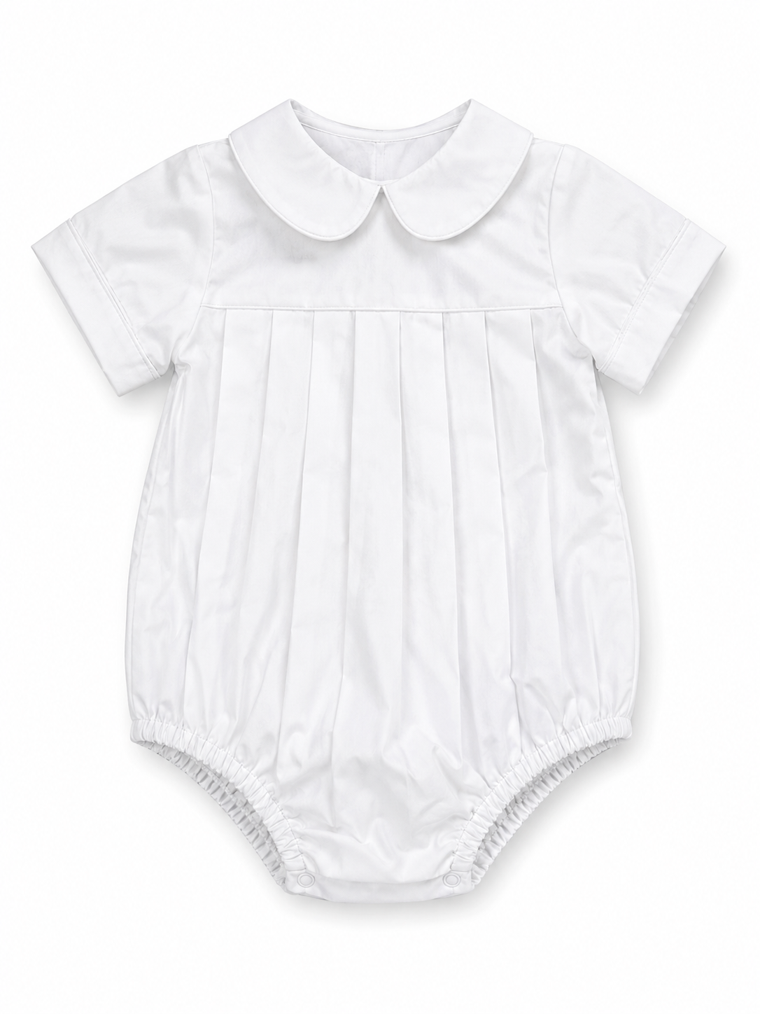 Classic White Pleated Peter Pan Collar Baby Bubble 10100BUB