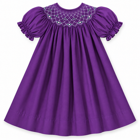 Jessica Purple English Smocked Bishop