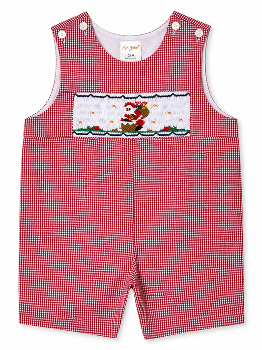 Santa on Chimney Smocked Boys Romper
