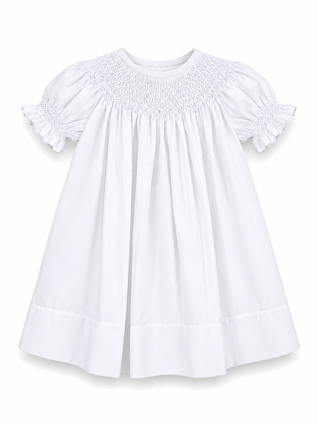 Classic White Smocked Dress | 1229A