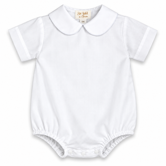 Boy White Short Sleeve Bubble