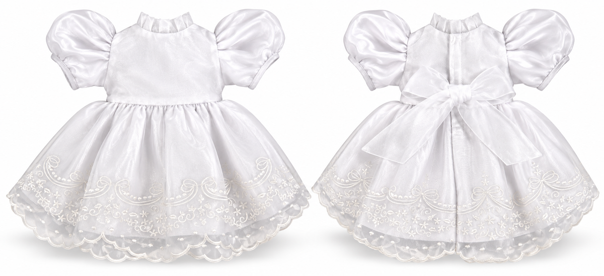 18" Doll Dress - Elegant Organza Embroidery