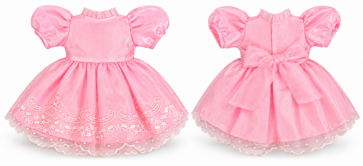 18" Doll Dress - Elegant Organza Embroidery