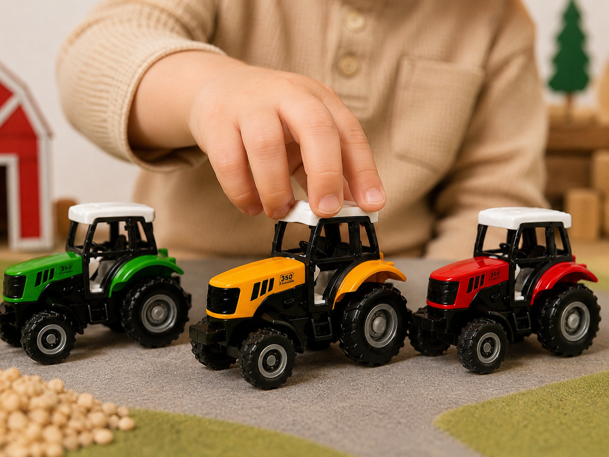 Die-Cast Metal Farm Tractor Toy – HT6388