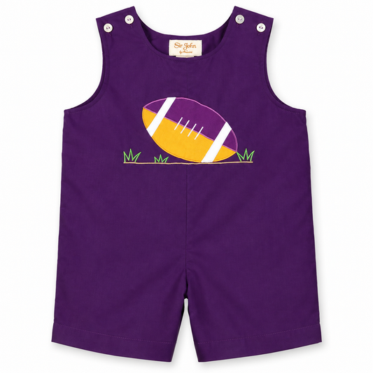 Football Royal Purple Applique Romper