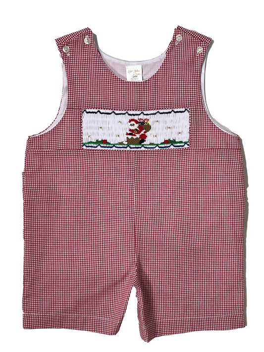 Santa on Chimney Smocked Boys Romper