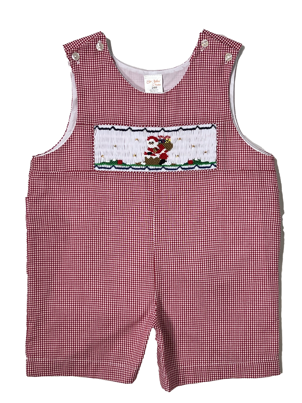 Santa on Chimney Smocked Boys Romper