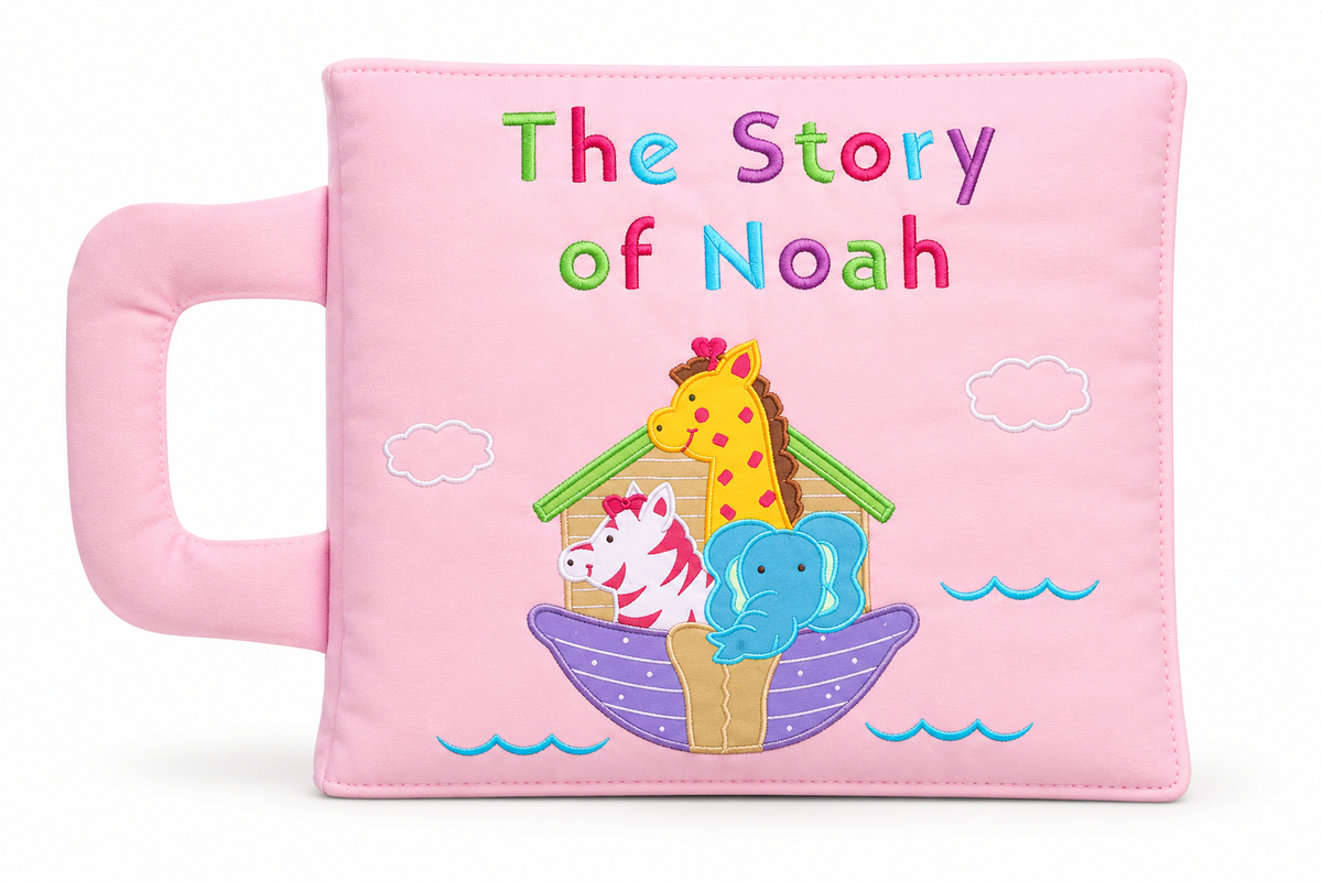 The Story of Noah Soft Cloth Bible Activity Book | Pink or Blue|