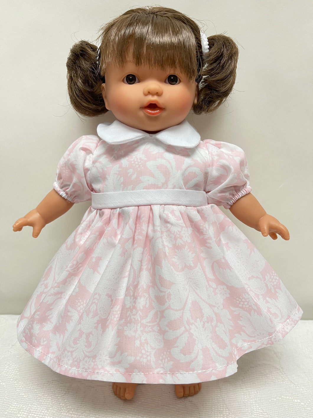 Pink Floral Print 10 inch Doll Dress (Doll Sold Separately)