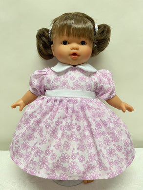 Purple Floral Print 10 inch Doll Dress (Doll Sold Separately)