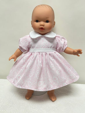 Light Pink Floral Print 10 inch Doll Dress (Doll Sold Separately)
