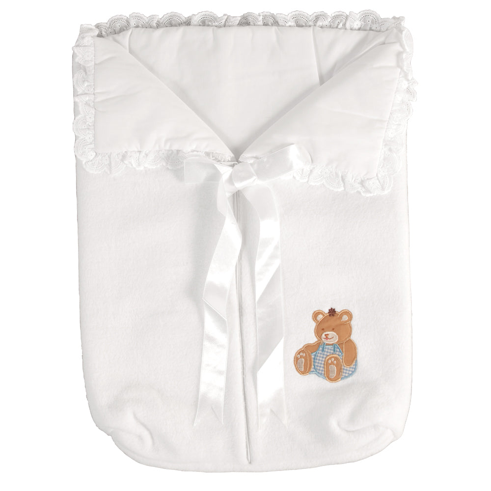 Doll Fleece Bunting Bag with Bear Pink or White 18" 20" 1148