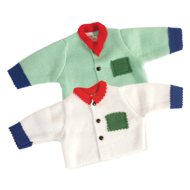Fleece Doll Sweater Mint Green or White 18