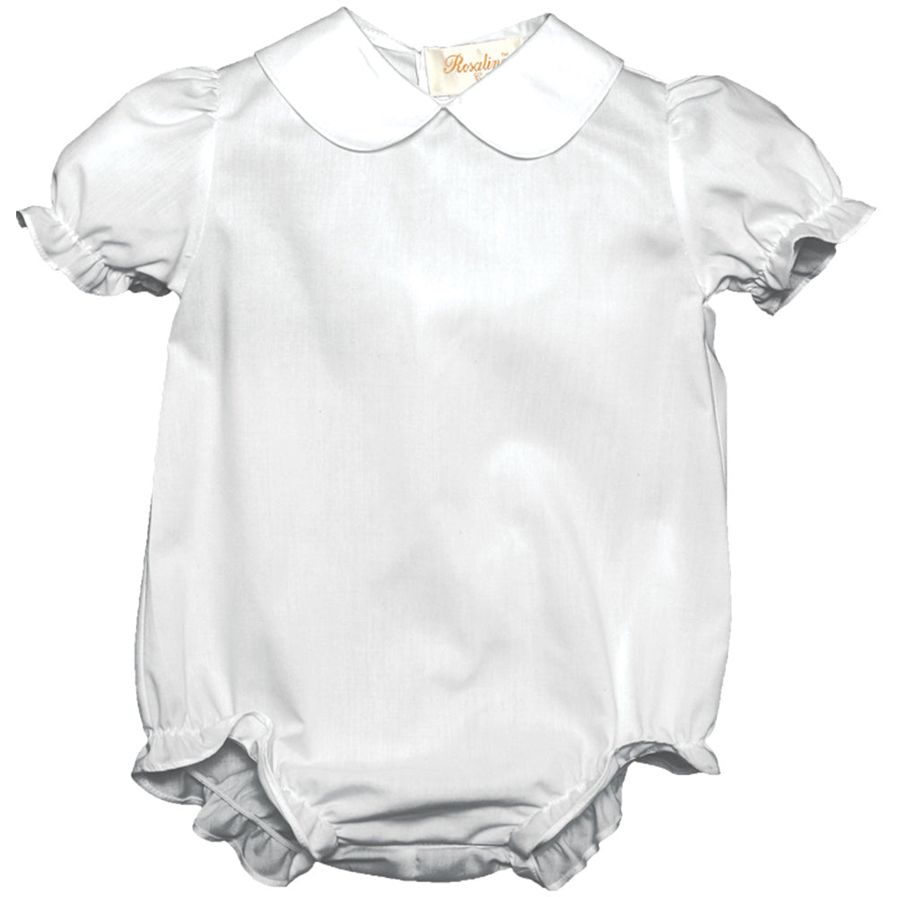 Girl White Short Sleeve Bubble Peter Pan Collar AYR 2268 ABG