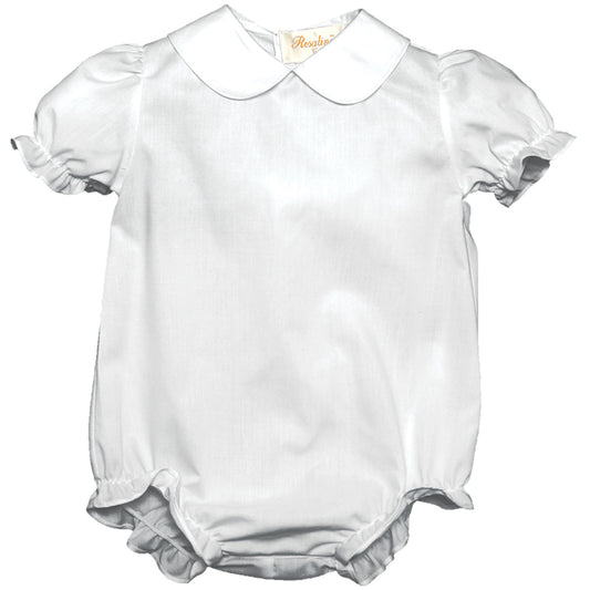 Girl White Short Sleeve Bubble Peter Pan Collar AYR 2268 ABG