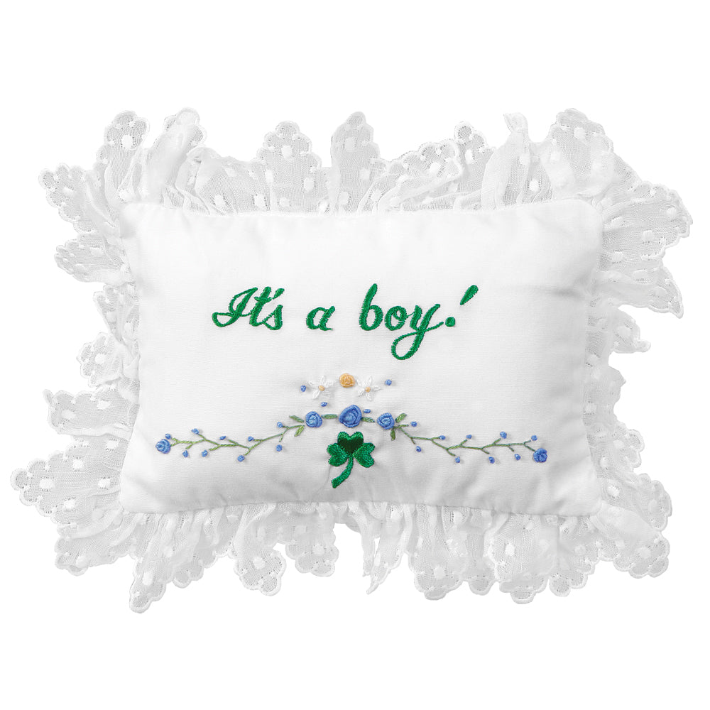 It's A Boy/Girl! Shamrock Embroidered Mini Pillow 243