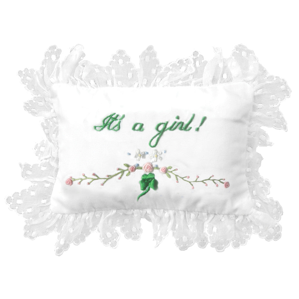 It's A Boy/Girl! Shamrock Embroidered Mini Pillow 243