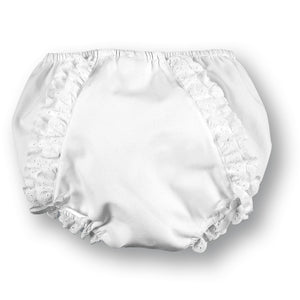 White Diaper Cover with Ruffles & Ribbons AYR 3048 A