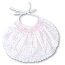 Blue or Pink Polka Dot Bib with Lace AYR 3332