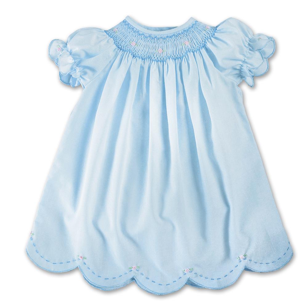 Blue Smocked Scallop Daygown AYR 10SS 3427 A