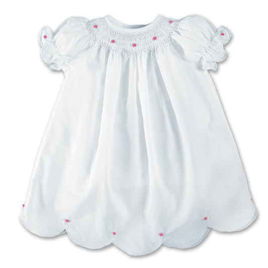 White Smocked Scallop Daygown AYR 10SS 3427 C