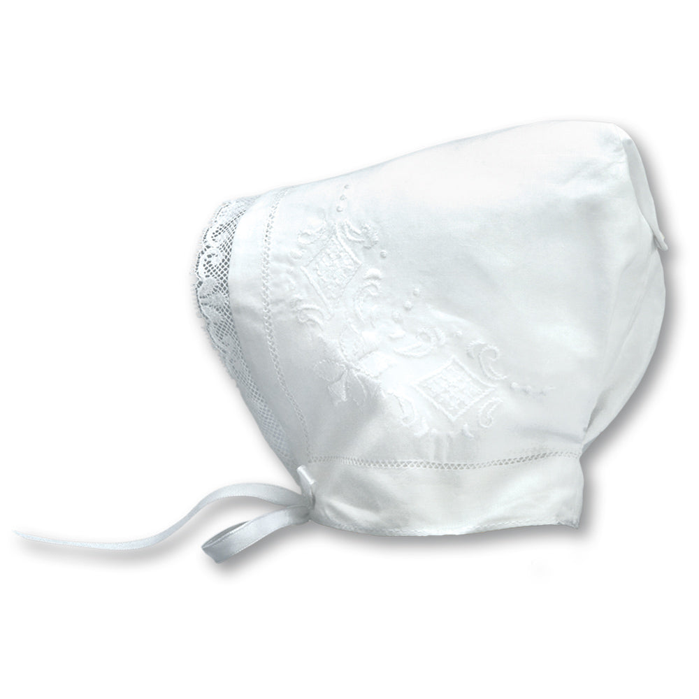 White Embroidered Aurelia Hankie Bonnet 3725 BB